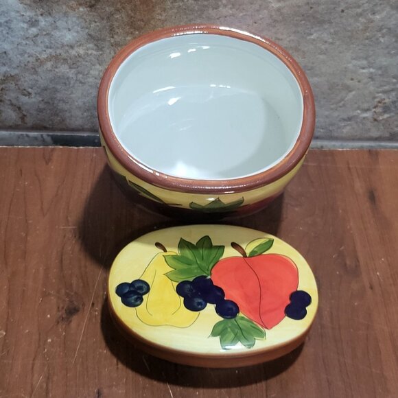 Ceramic Cannister Fruit Design Rubber Seal - Picture 4 of 10